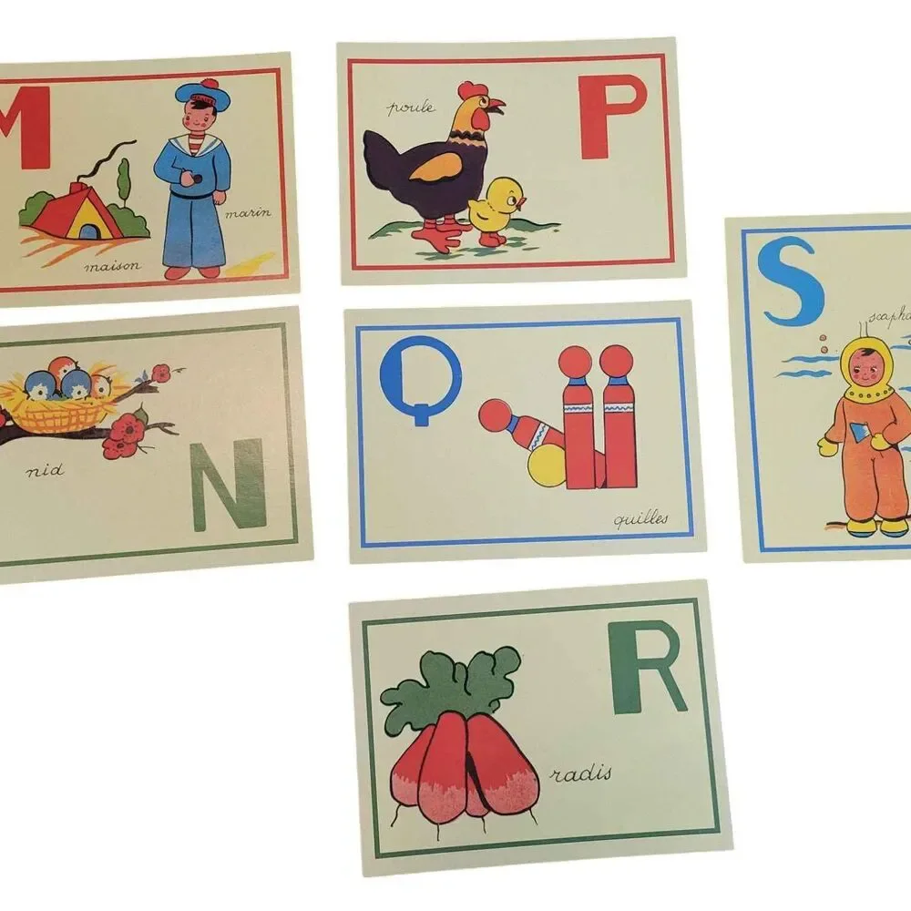 ABC French Flash Cards Missing Letter O Cavallini & Co. 2003